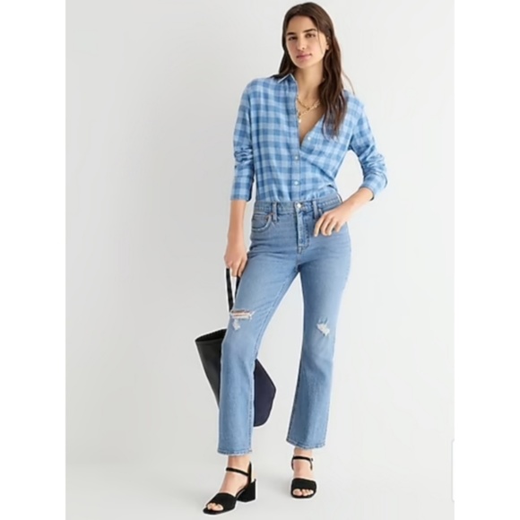 J. Crew Denim - J.Crew 9'' demi-boot crop jean in Rocky Shore wash, Sz 26, boot cut minimalist